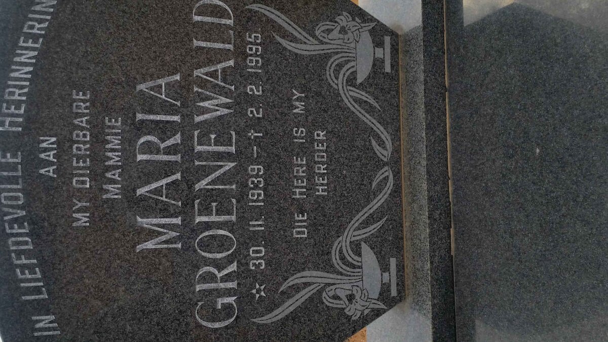 GROENEWALD Maria 1939-1995