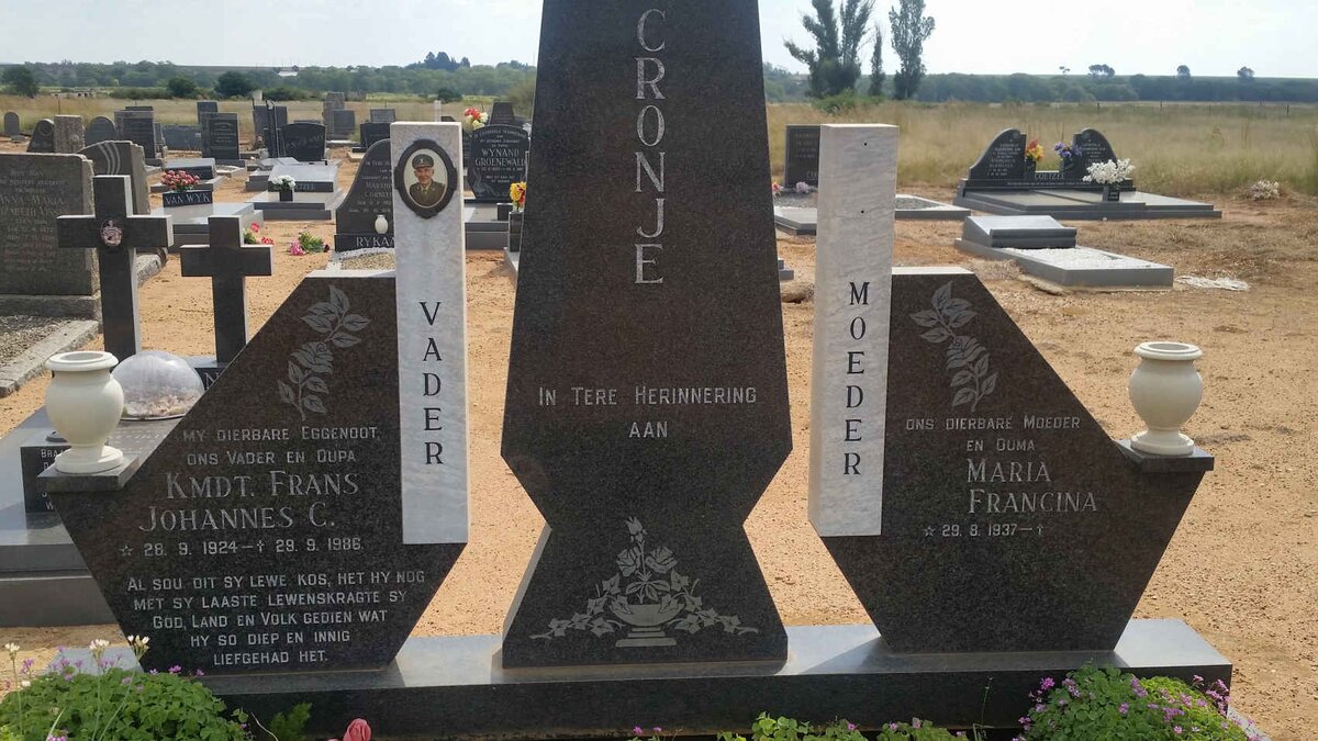 CRONJE Frans Johannes C. 1924-1986 &amp; Maria Francina 1937-