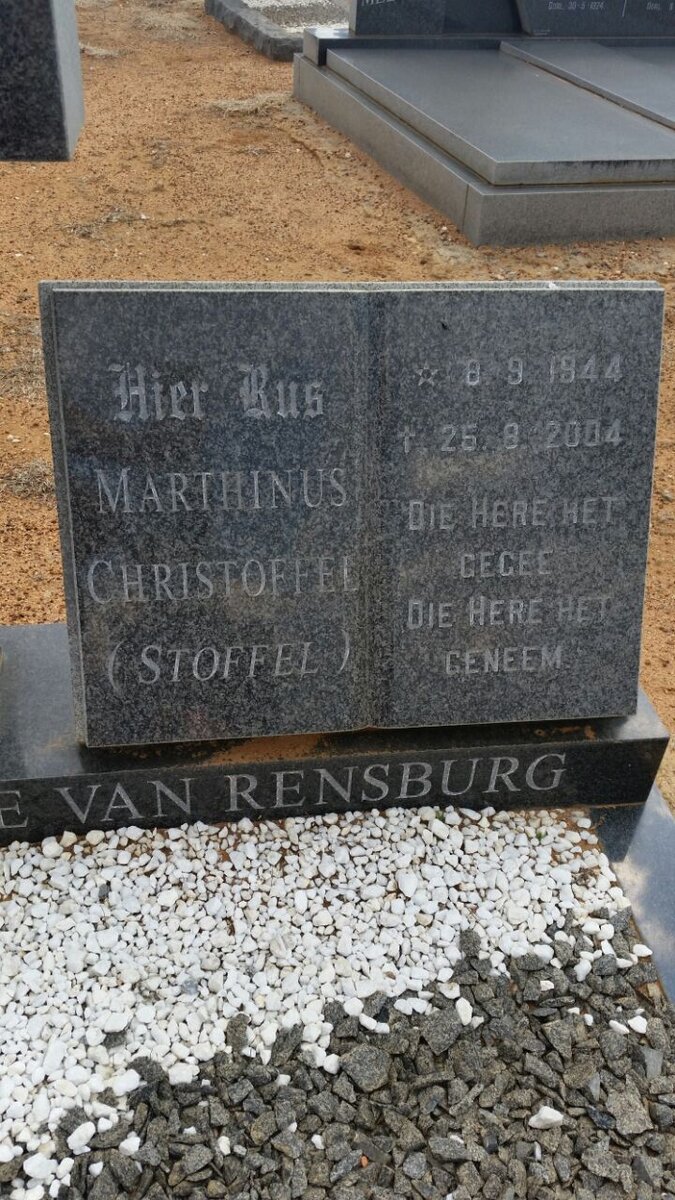RENSBURG, van Marthinus Christoffel 1944-2004