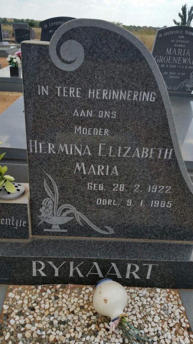 RYKAART Hermina Elizabeth Maria 1922-1985