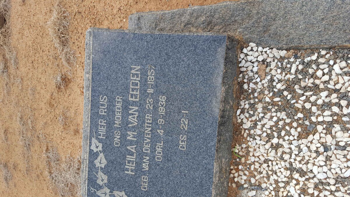 EEDEN Heila M., van nee VAN DEVENTER 1857-1936