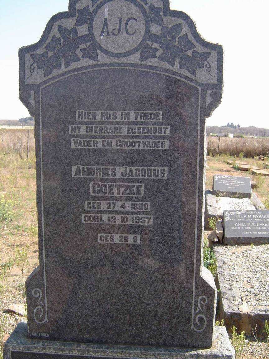 COETZEE Andries Jacobus 1890-1957