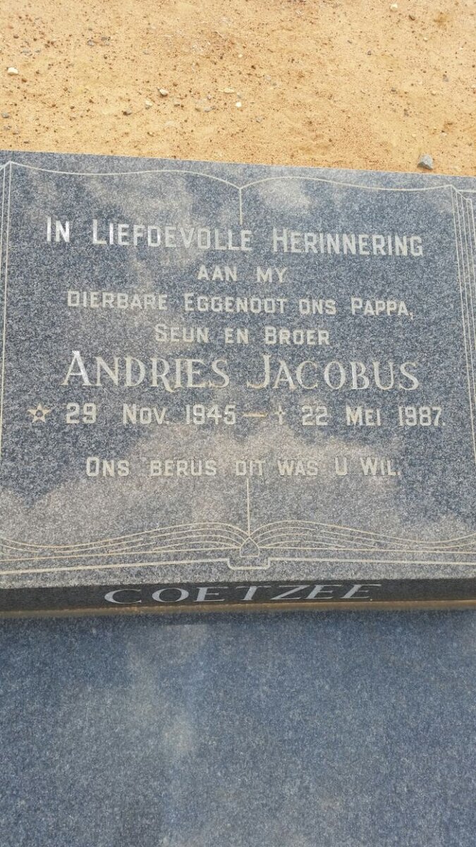 COETZEE Andries Jacobus 1945-1987