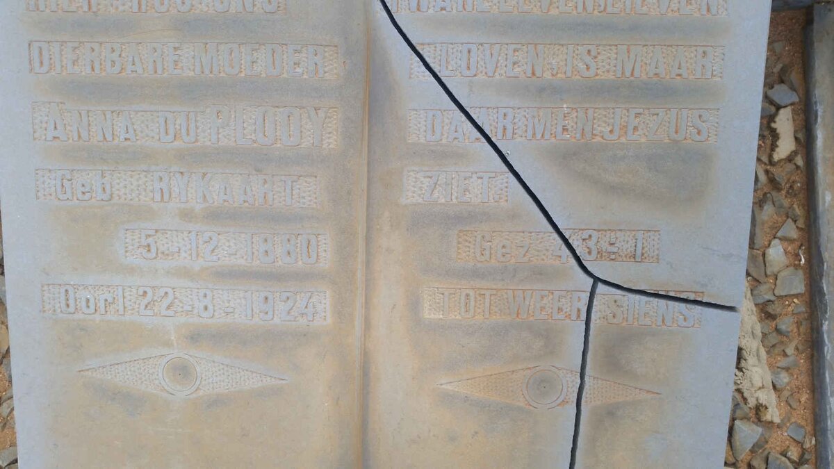 PLOOY Anna du, nee RYKAART 1880-1924