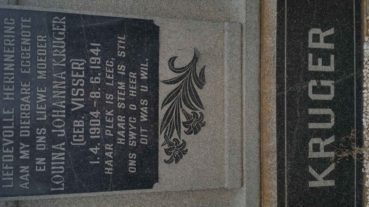 KRUGER Louina Johanna nee VISSER 1904-1941