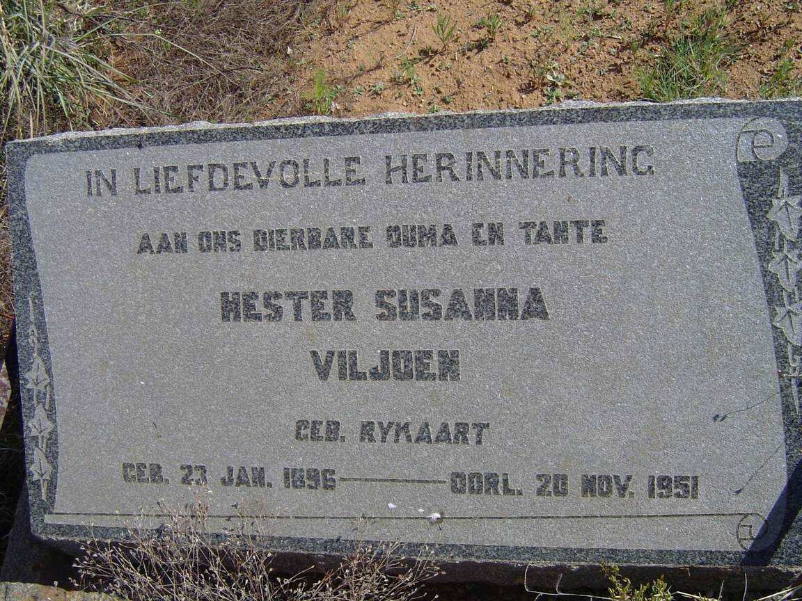VILJOEN Hester Susanna nee RYKAART 1896-1951