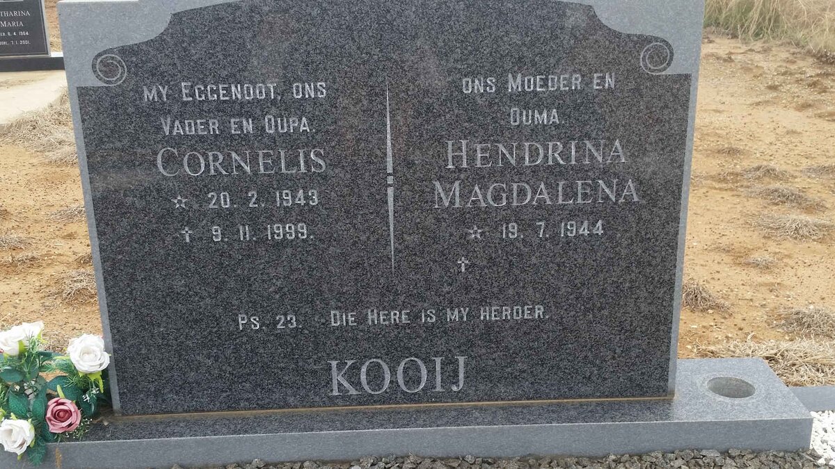 KOOIJ Cornelis 1943-1999 &amp; Hendrina Magdalena 1944-