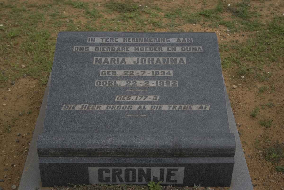 CRONJE Maria Johanna 1894-1982