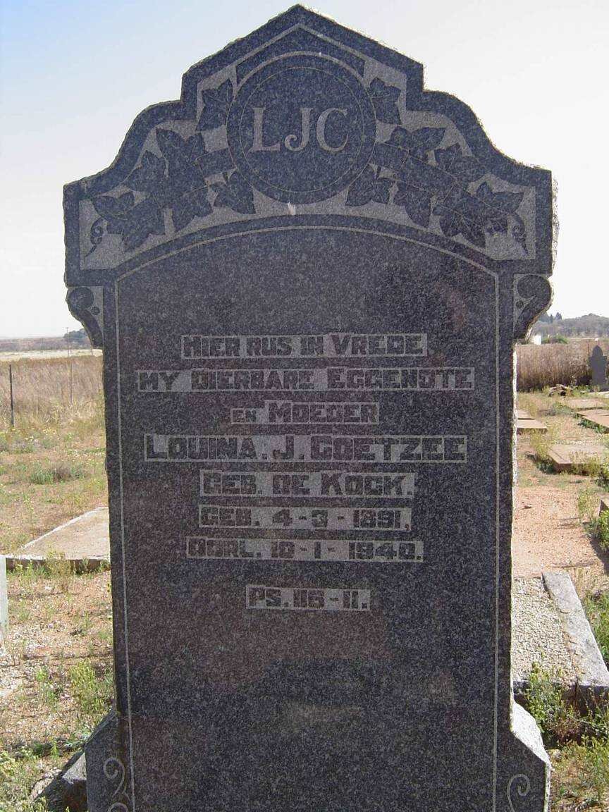 COETZEE Louina J. nee DE KOCK 1891-1940