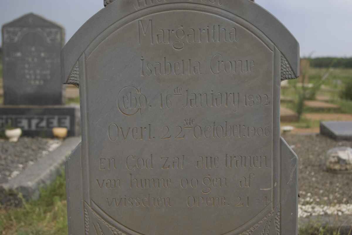 CRONJE Margaritha Isabella 1892-1906