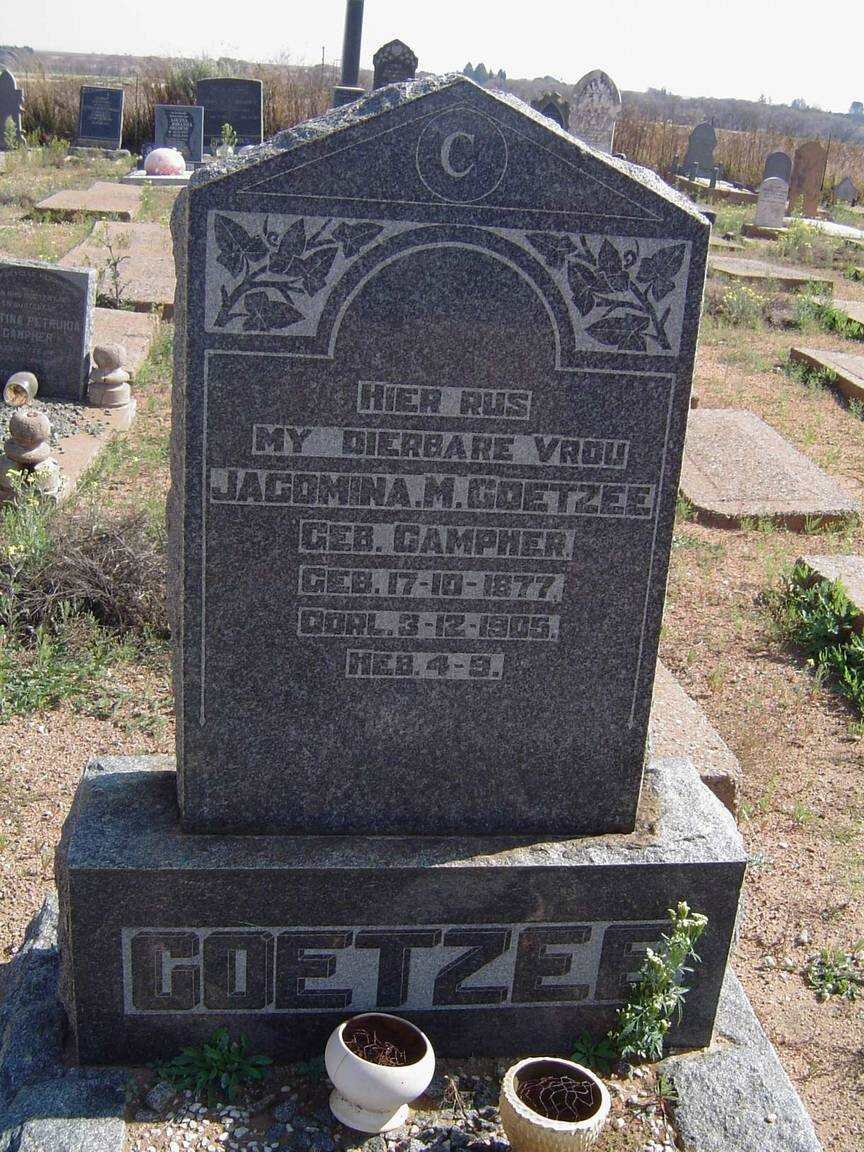 COETZEE Jacomina M. nee CAMPHER 1877-1905