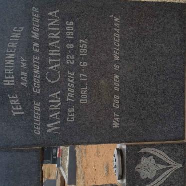 VISSER Maria Catharina nee TROSKIE 1906-1957