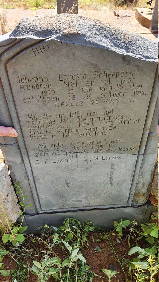 SCHEEPERS Johanna Etresia nee NEL 1829-1913