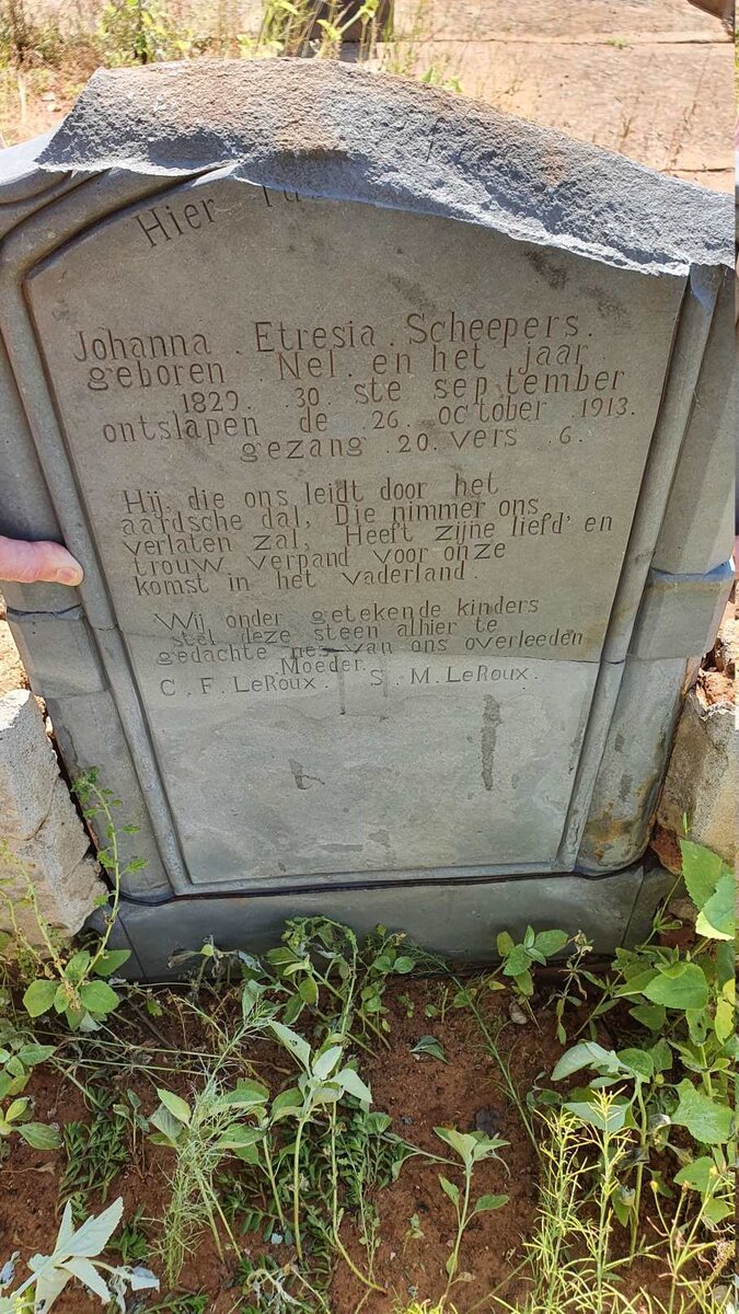 SCHEEPERS Johanna Etresia nee NEL 1829-1913 