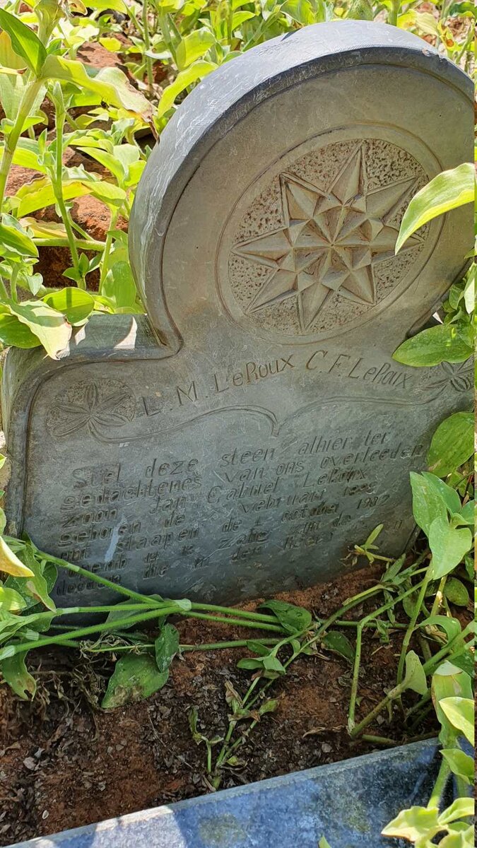 ROUX Jan Gabriel, le 1898-1902