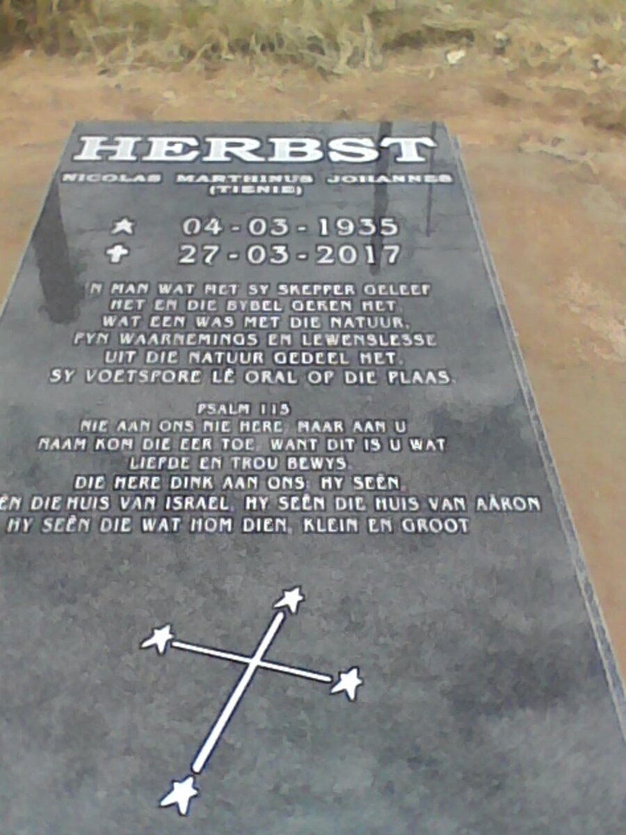 HERBST Nicolas Marthinus Johannes 1935-2017