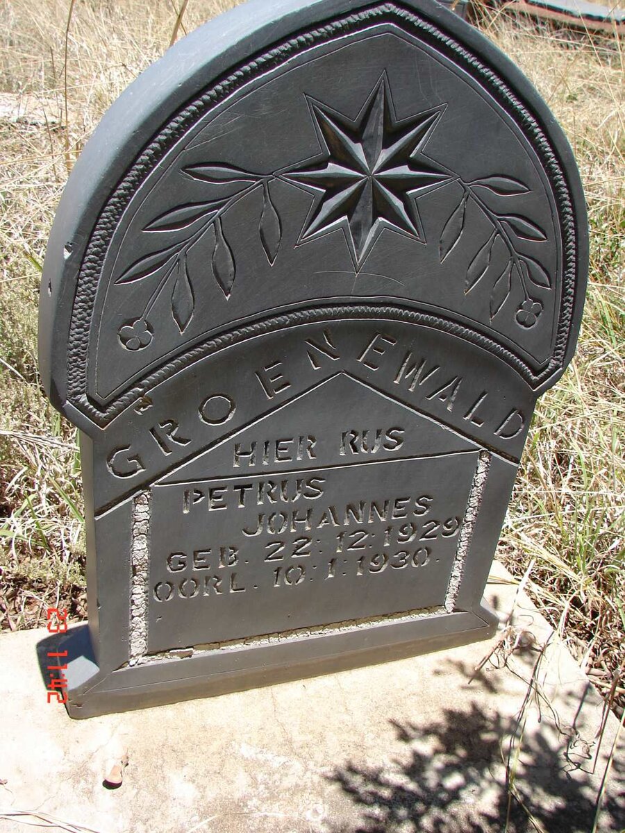 GROENEWALD Petrus Johannes 1929-1930