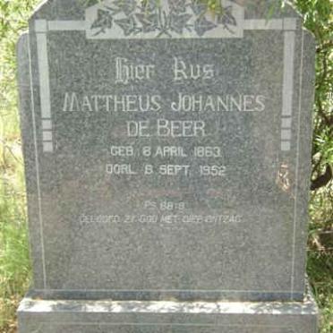 BEER Mattheus Johannes, de 1863-1952