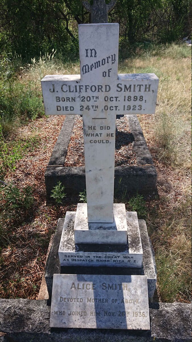 SMITH J. Clifford 1898-1923 :: SMITH Alice -1936