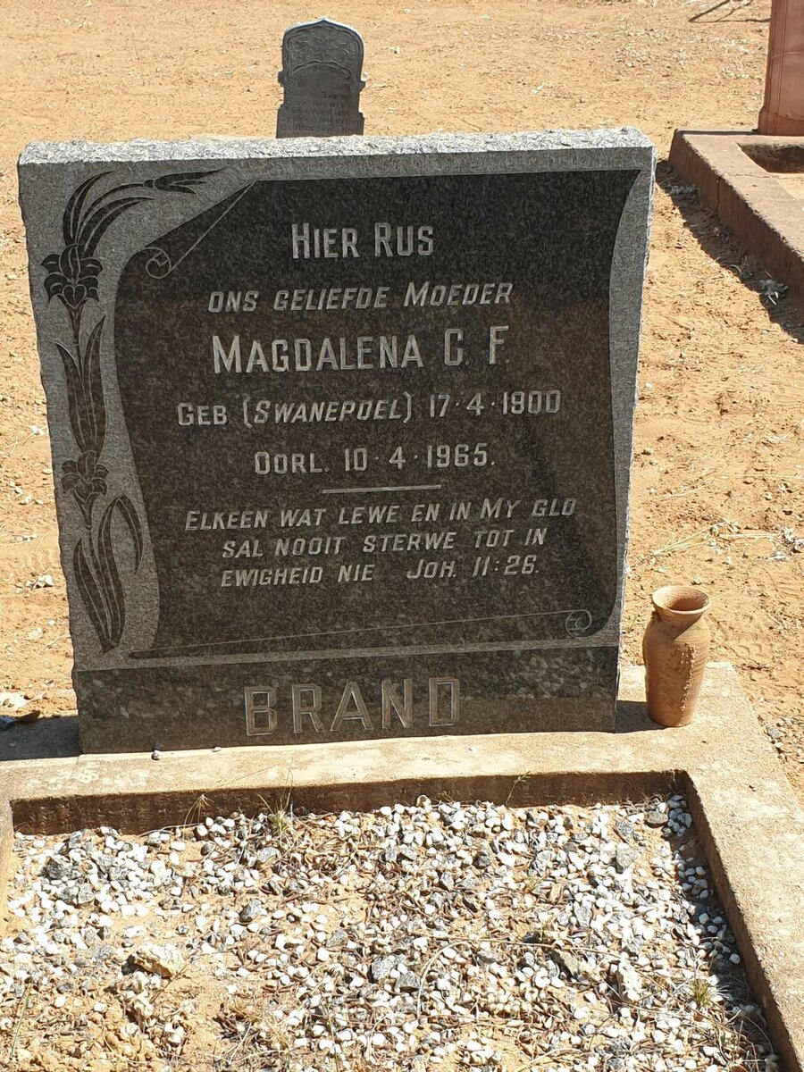 BRAND Magdalena C.F. nee SWANEPOEL 1900-1965