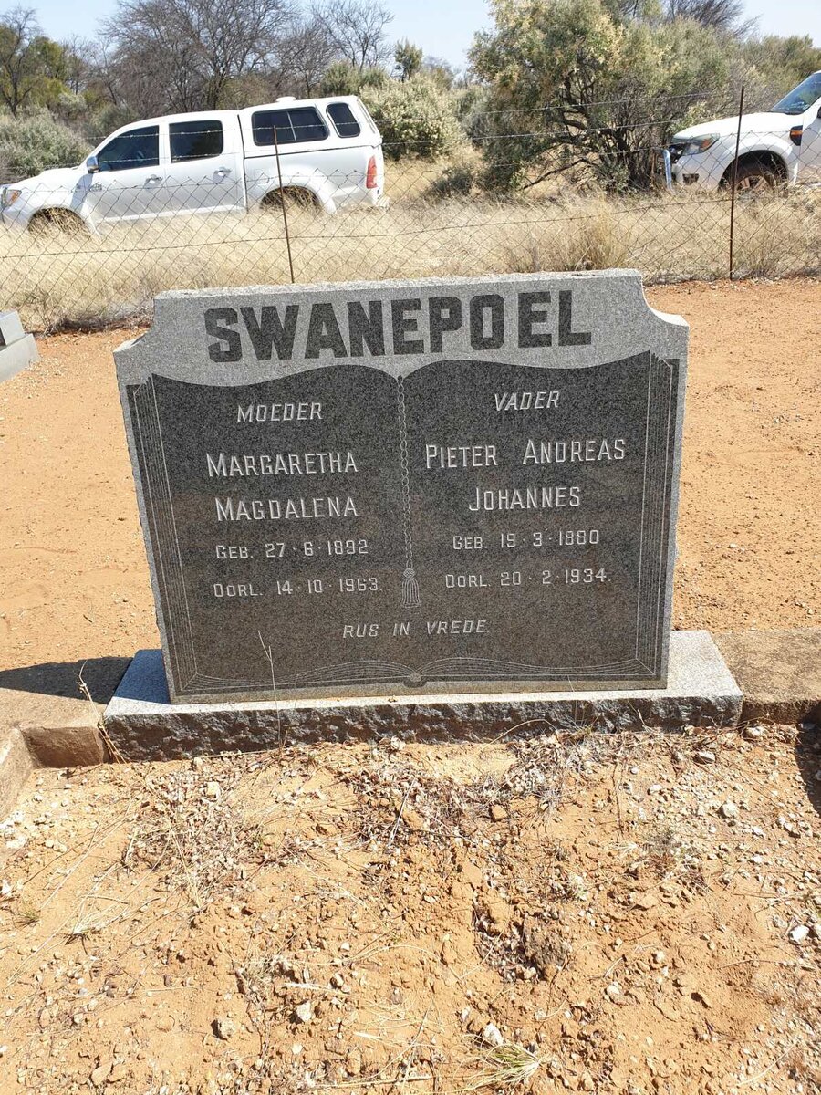 SWANEPOEL Pieter Andreas Johannes 1880-1934 &amp; Margaretha Magdalena 1892-1963
