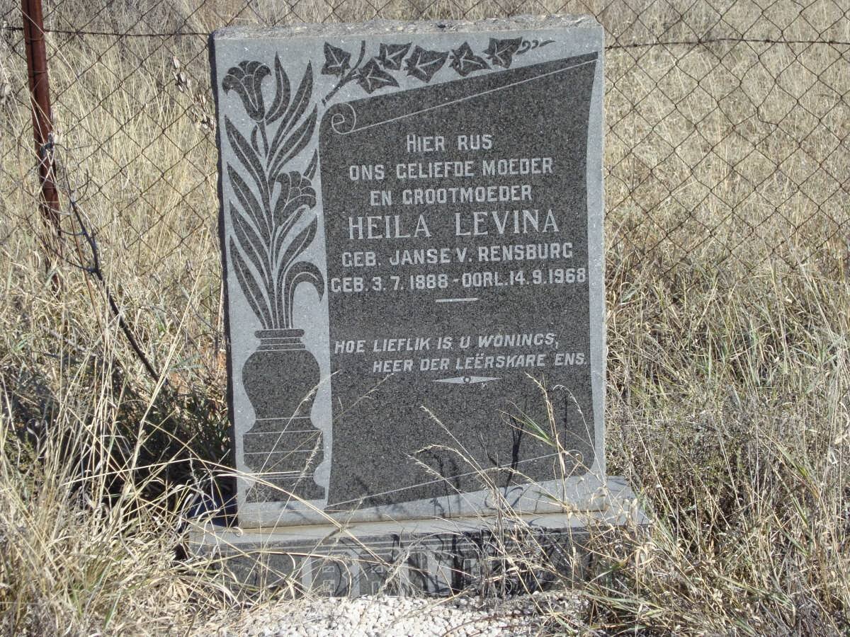 BRITS Heila Levina nee JANSE V. RENSBURG 1888-1968