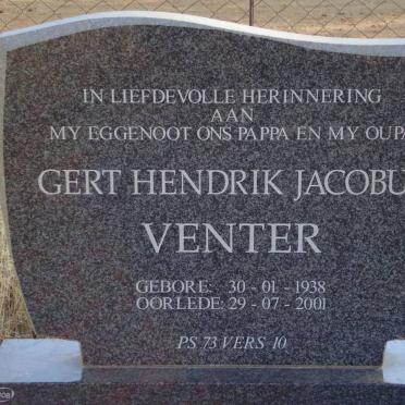 VENTER Gert Hendrik Jacobus 1938-2001