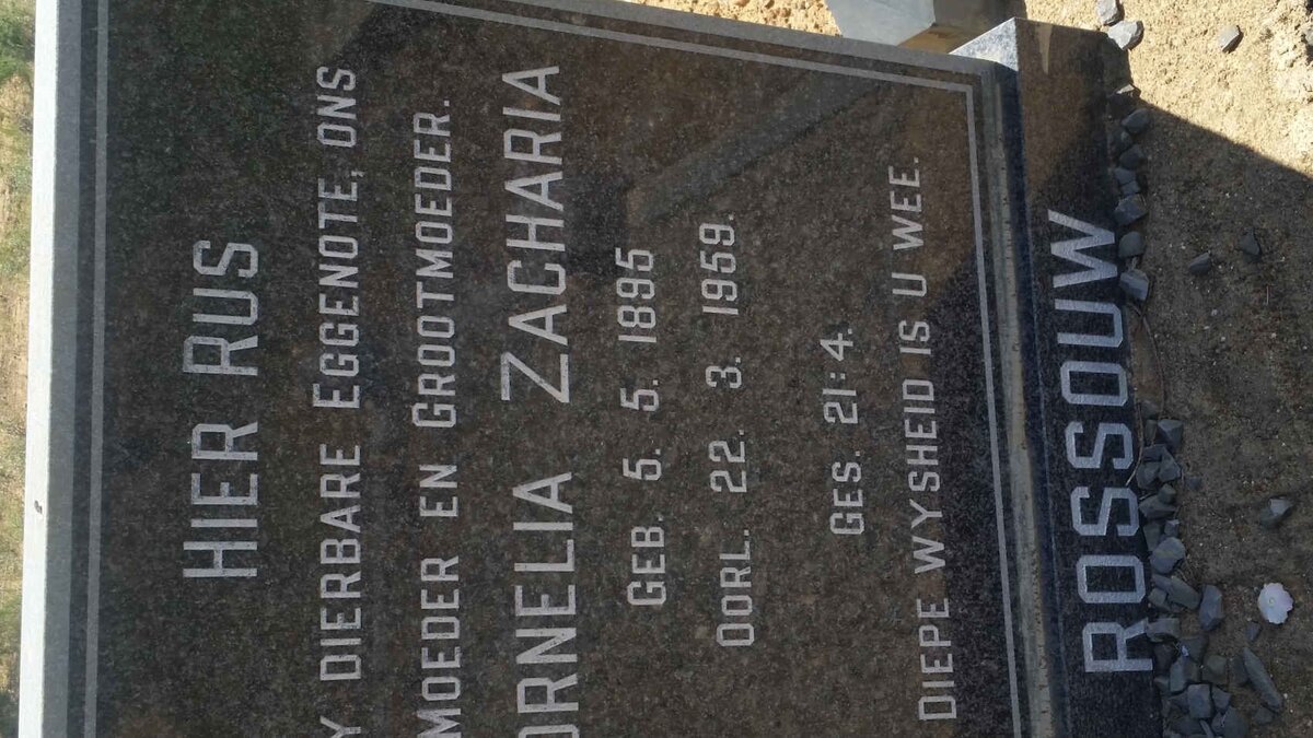 ROSSOUW ?ornelia Zacharia 1895-1959
