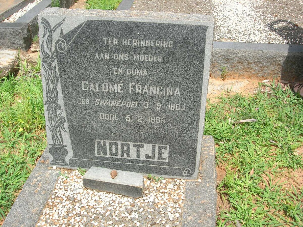 NORTJE Calomé Francina nee SWANEPOEL 1904-1965