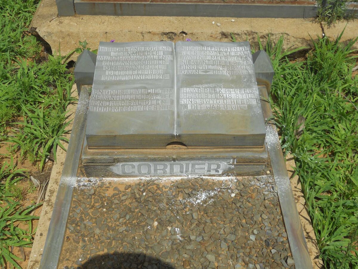 CORDIER Martha Magdalena Johanna nee SWANEPOEL 1891-1926