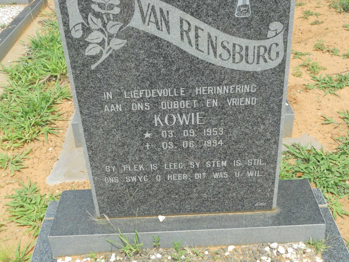 RENSBURG Kowie, van 1953-1994