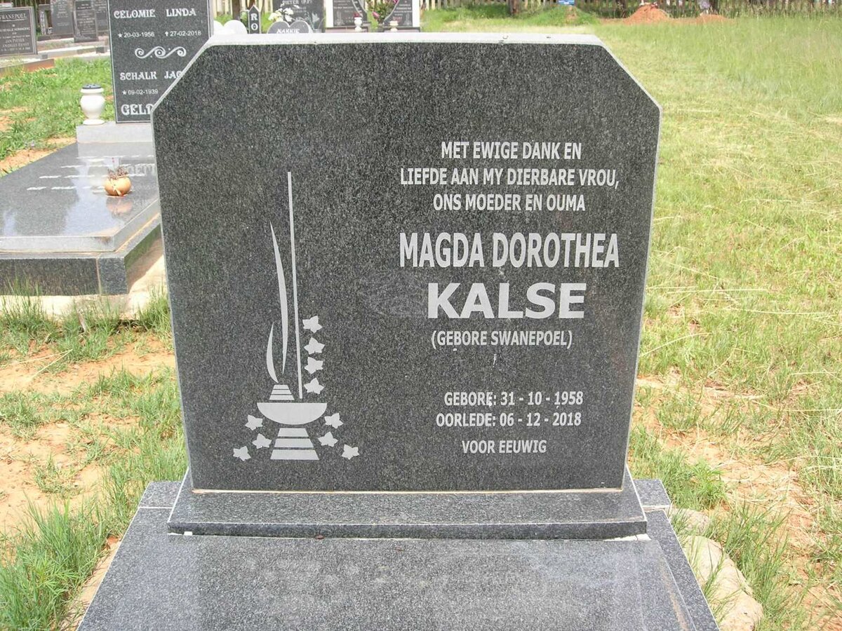 KALSE Magda Dorothea nee SWANEPOEL 1958-2018