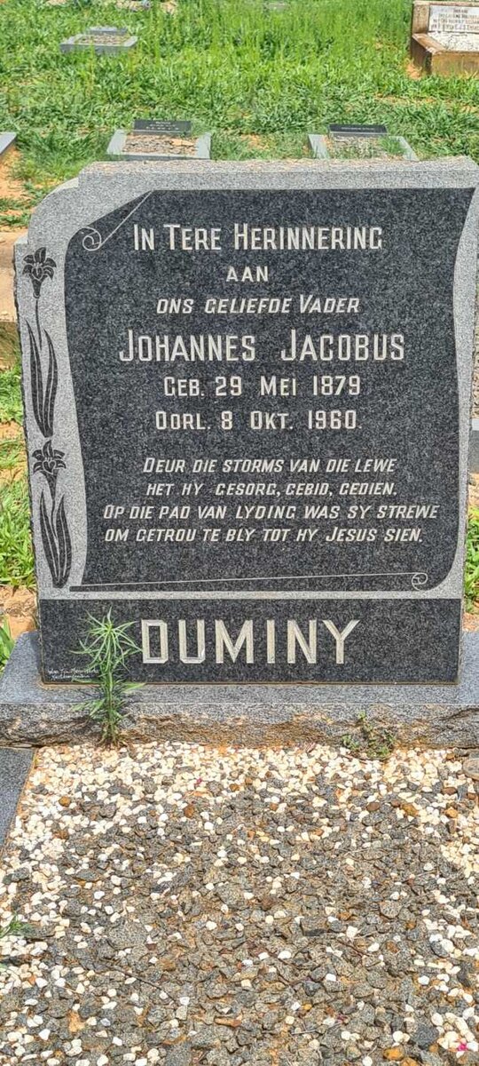 DUMINY Johannes Jacobus 1879-1960