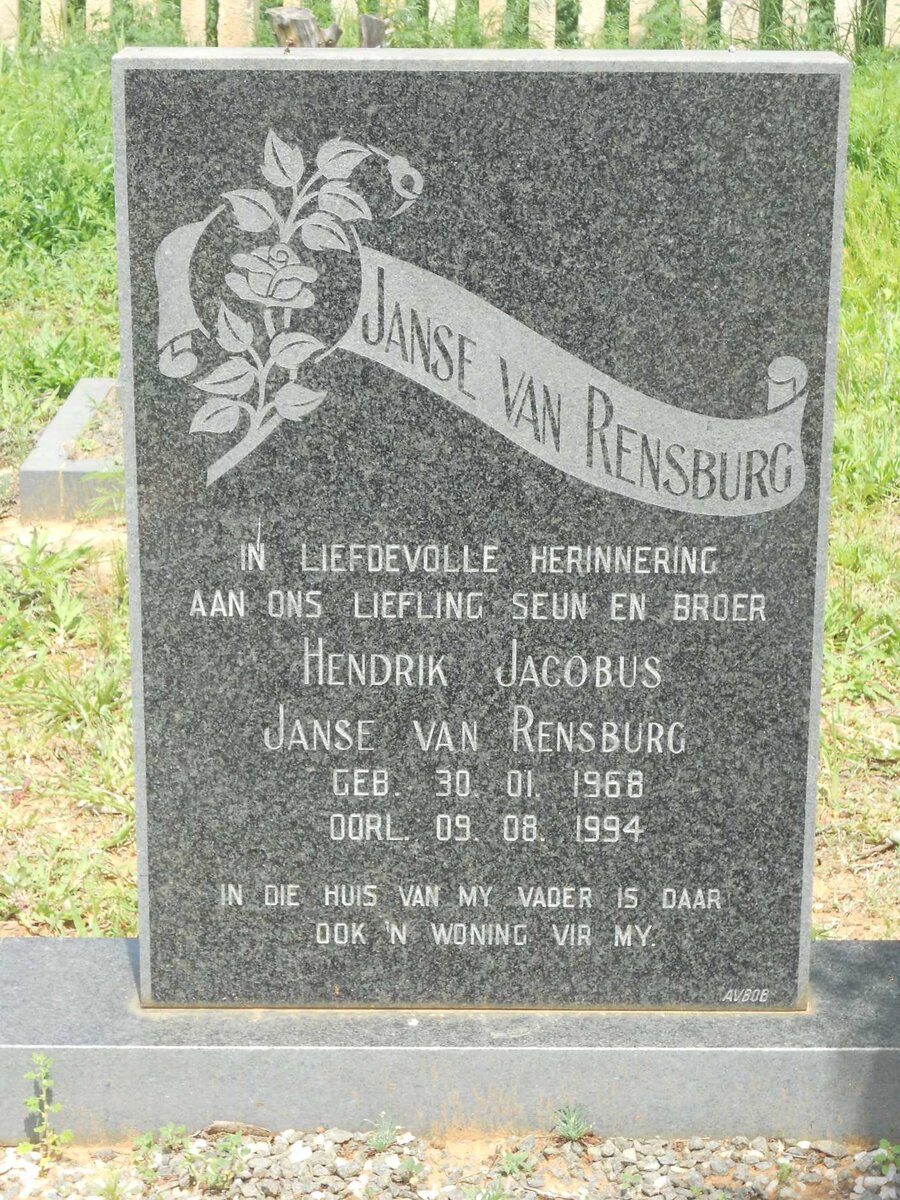 RENSBURG Hendrik Jacobus, Janse van 1968-1994