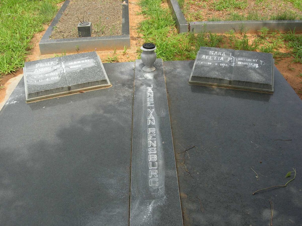 RENSBURG Pieter Andries, Janse van 1929-1998 &amp; Sara Aletta P. 1934-