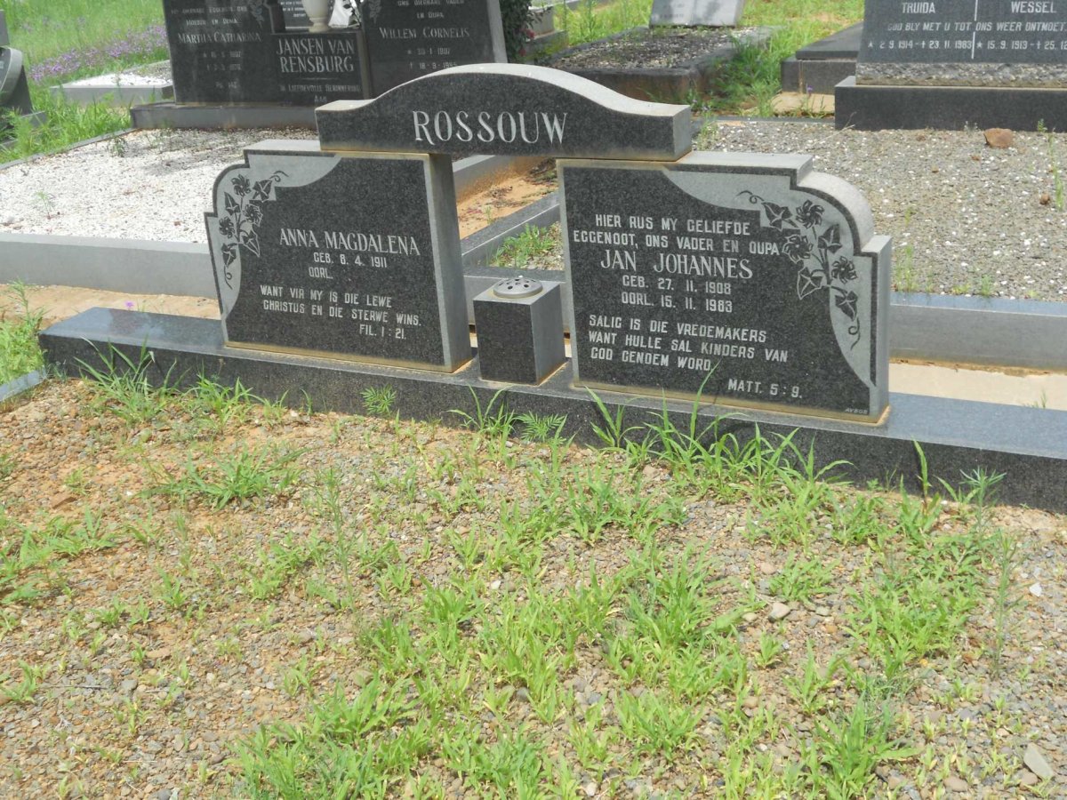 ROSSOUW Jan Johannes 1908-1983 &amp; Anna Magdalena 1911-