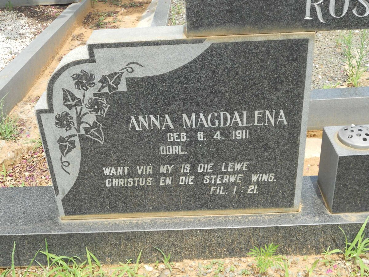 ROSSOUW Jan Johannes 1908-1983 &amp; Anna Magdalena 1911-