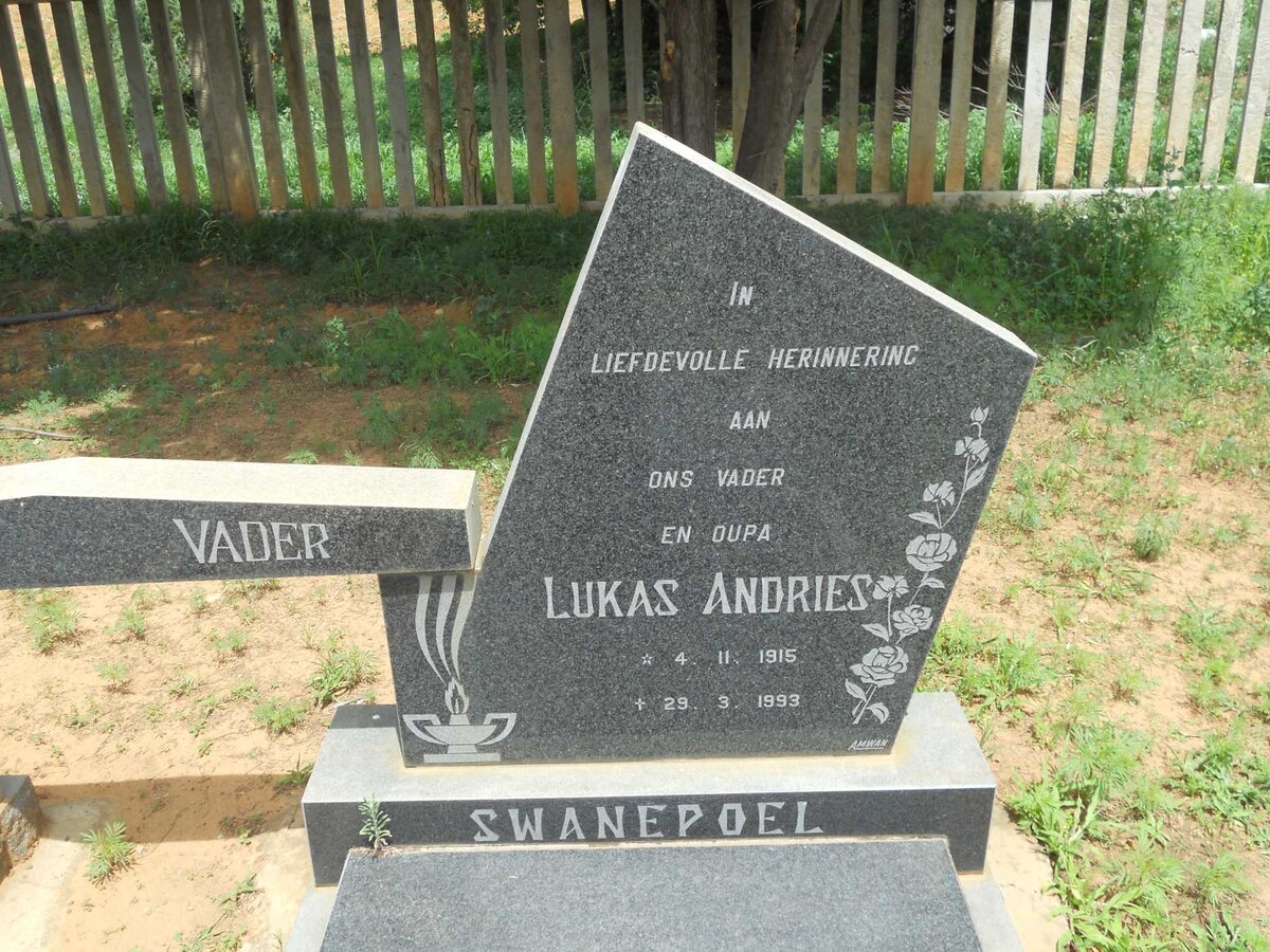 SWANEPOEL Lukas Andries 1915-1993 &amp; Lydia M. SWANEPOEL 1920-1983