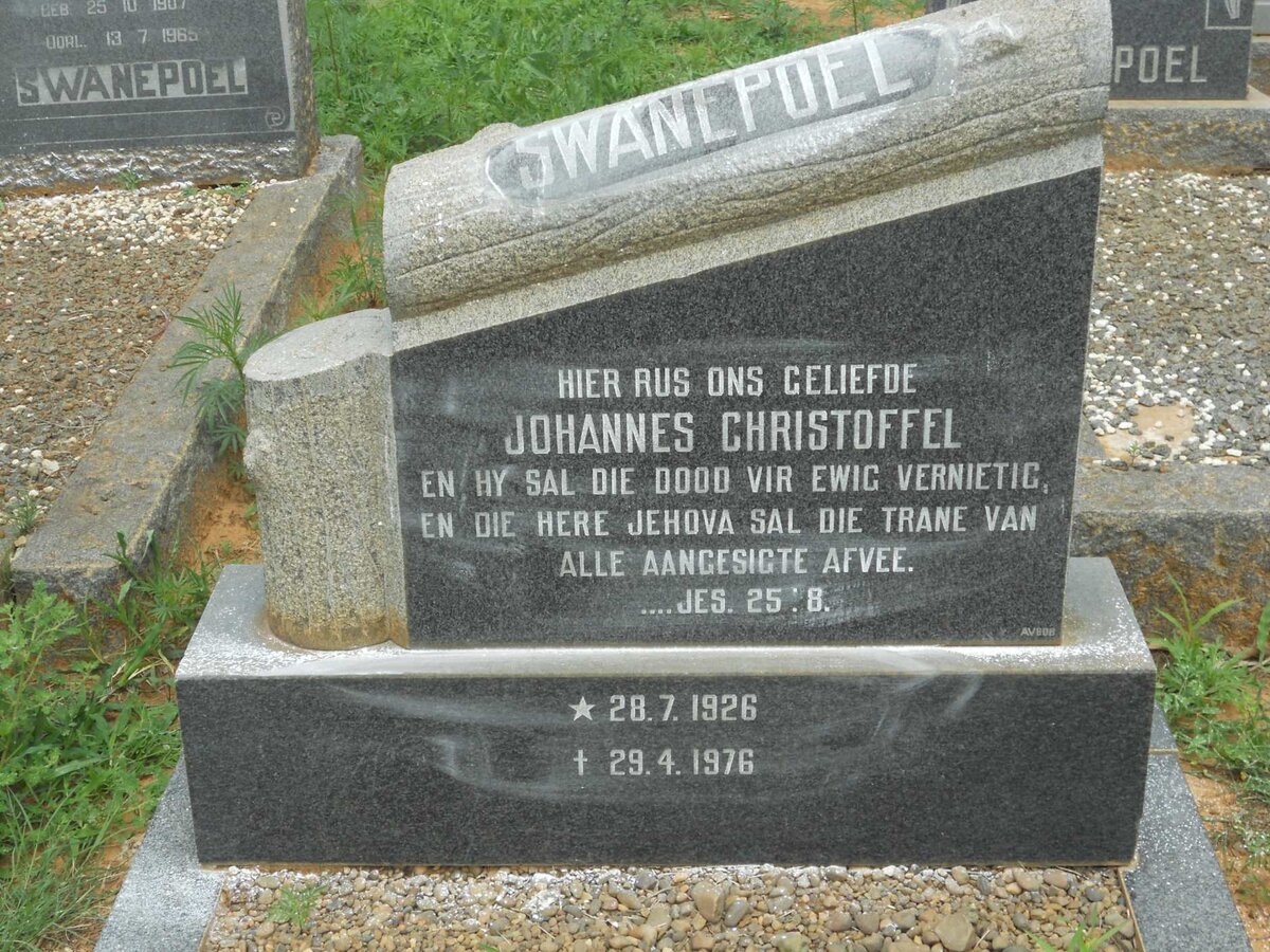 SWANEPOEL Johannes Christoffel 1926-1976