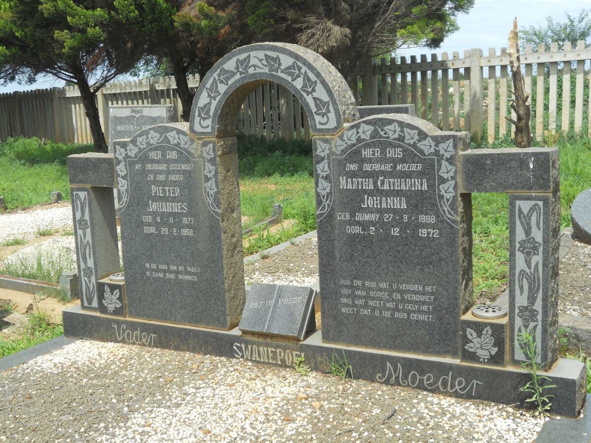 SWANEPOEL Pieter Johannes 1877-1958 &amp; Martha Catharina Johanna DUMINY 1888-1972