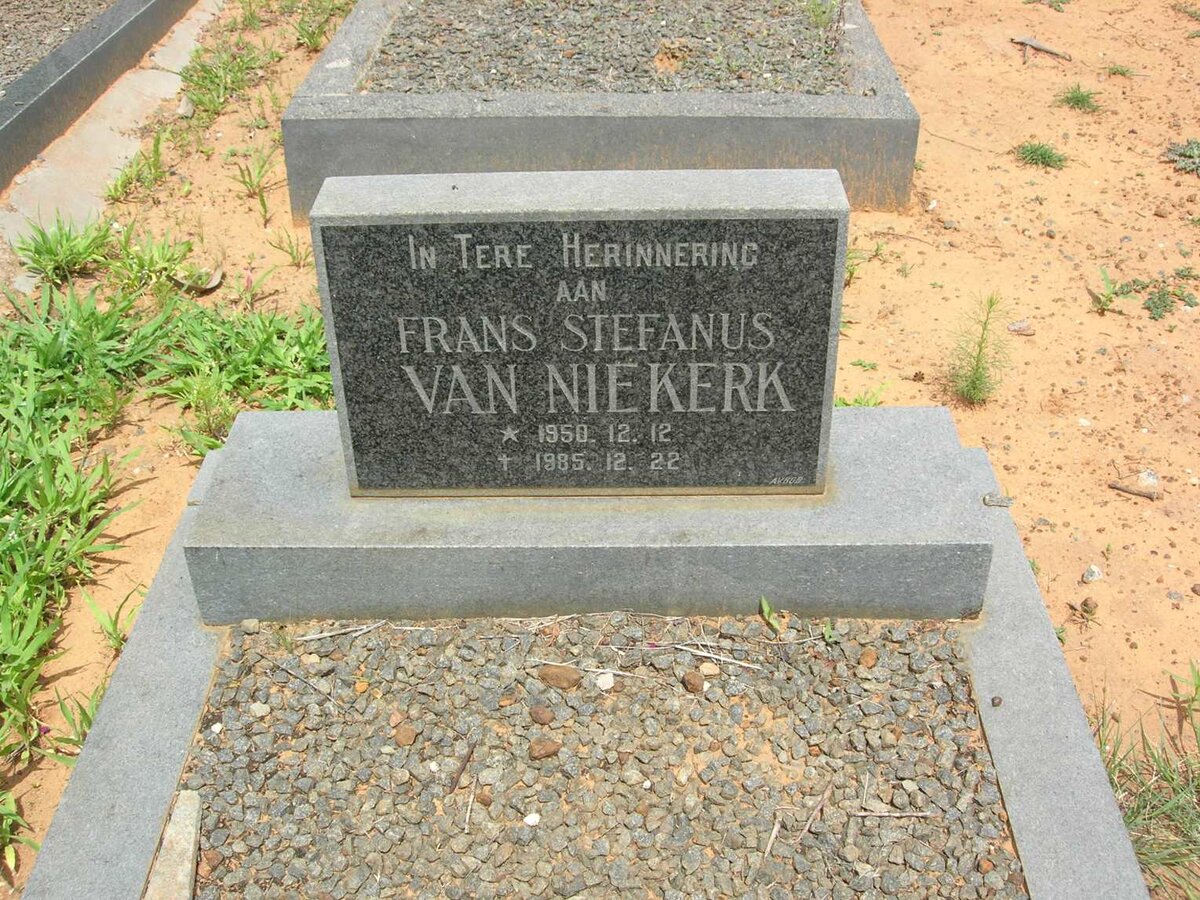 NIEKERK Frans Stefanus, van 1950-1985