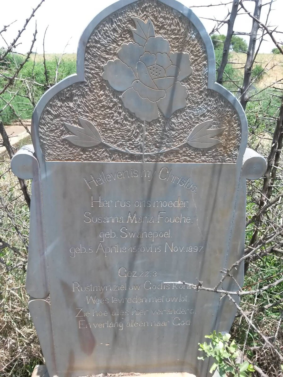 FOUCHE Susanna Maria nee SWANEPOEL 1845-1897