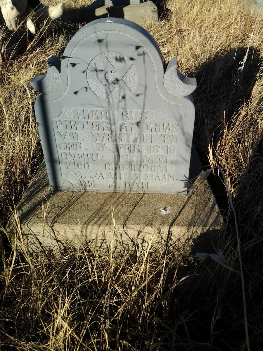 WESTHUIZEN Pieter Andreas, v.d. 1898-1900