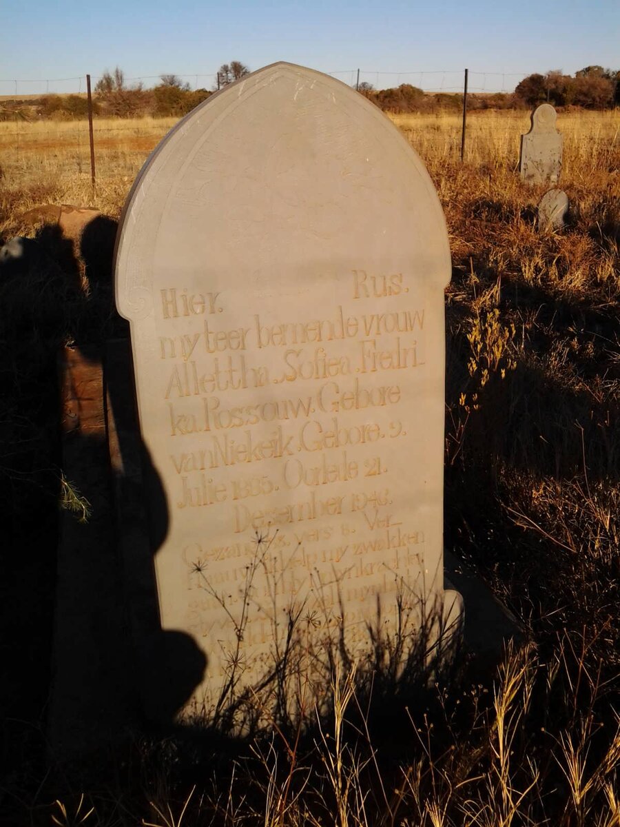 ROSSOUW Allettha Sofiea Fredrika nee VAN NIEKERK 1885-1940