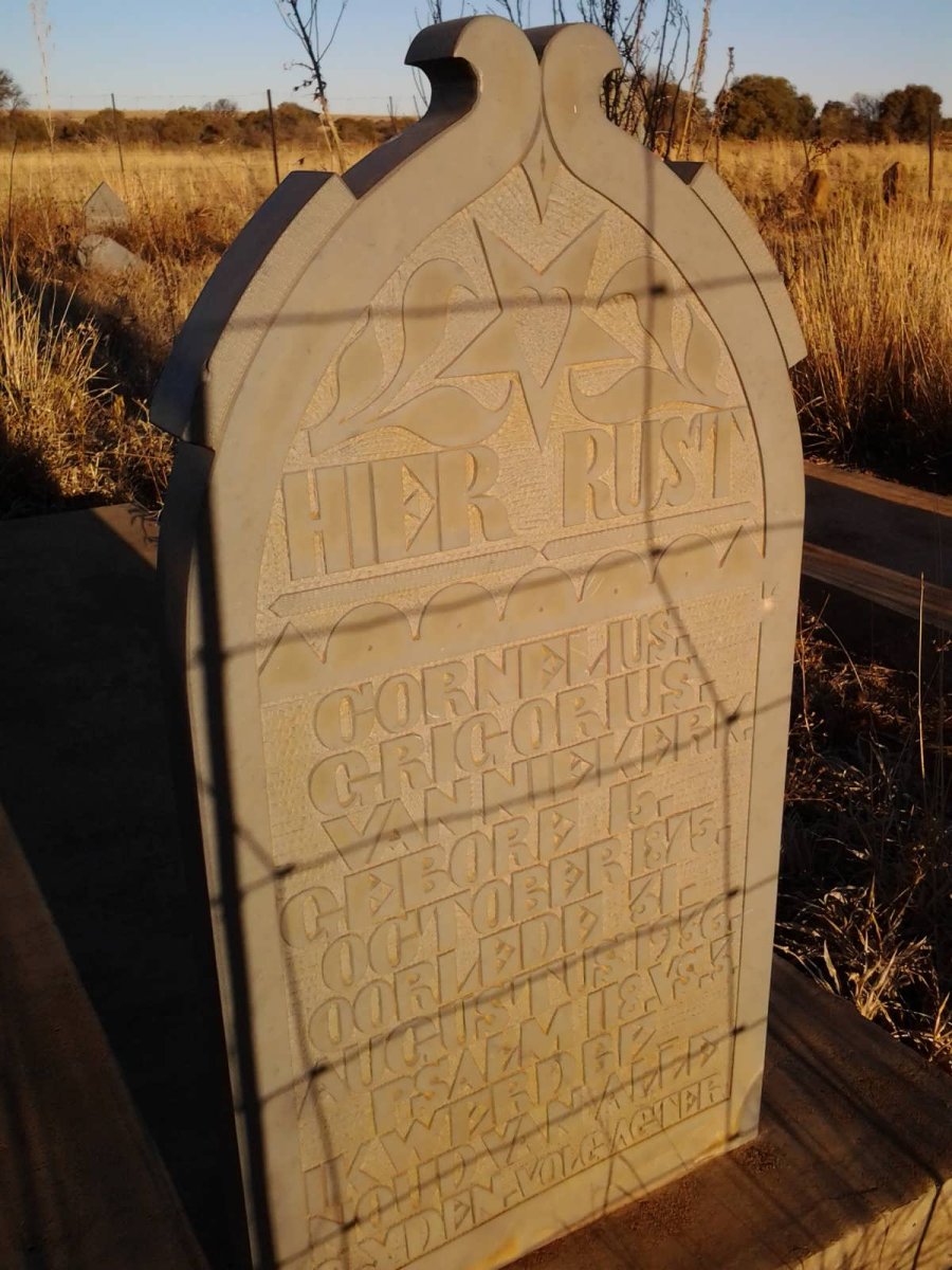 NIEKERK Cornelius Grigorius, van 1875-1956