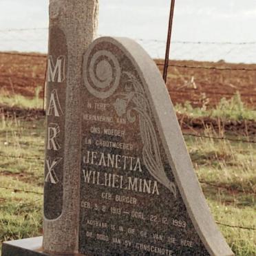 MARX Jeanetta Wilhelmina nee BURGER 1913-1993