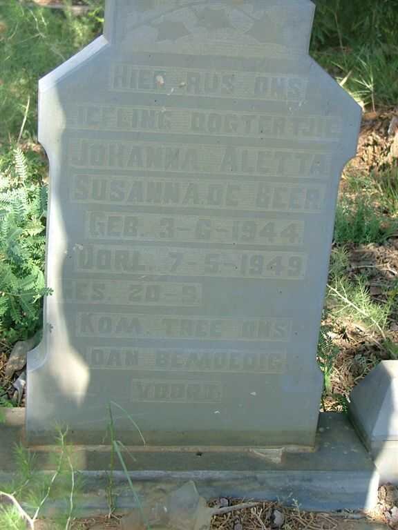 BEER Johanna Aletta Susanna, de 1944-1949