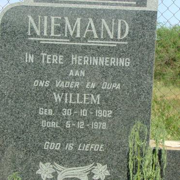 NIEMAND Willem 1902-1978