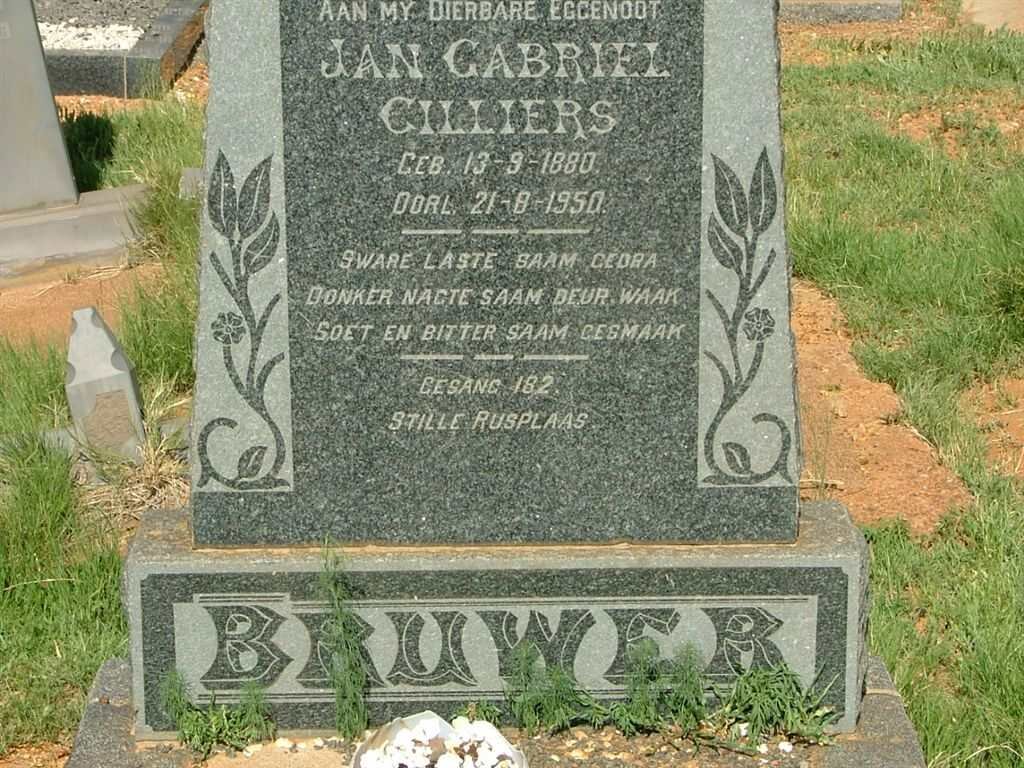 BRUWER Jan Gabriel Cilliers 1880-1950