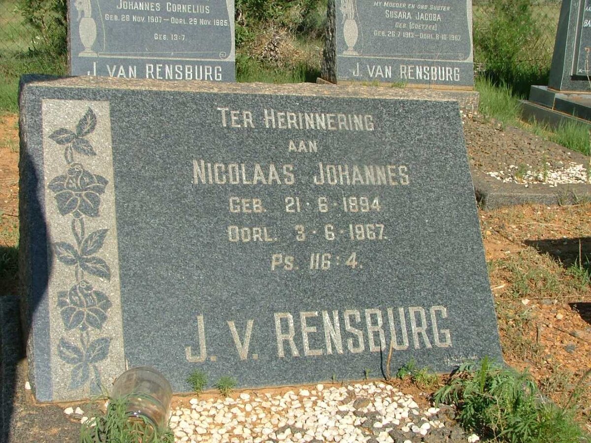 RENSBURG Nicolaas Johannes, J.v. 1894-1967